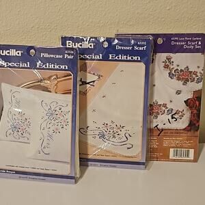 3 New Bucilla special edition cross stitch kits NOS